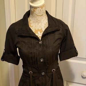 Picky Girl Small Black  Belted Corset Back Dress